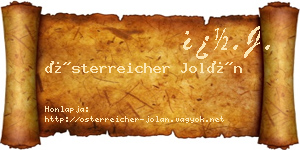 Österreicher Jolán névjegykártya